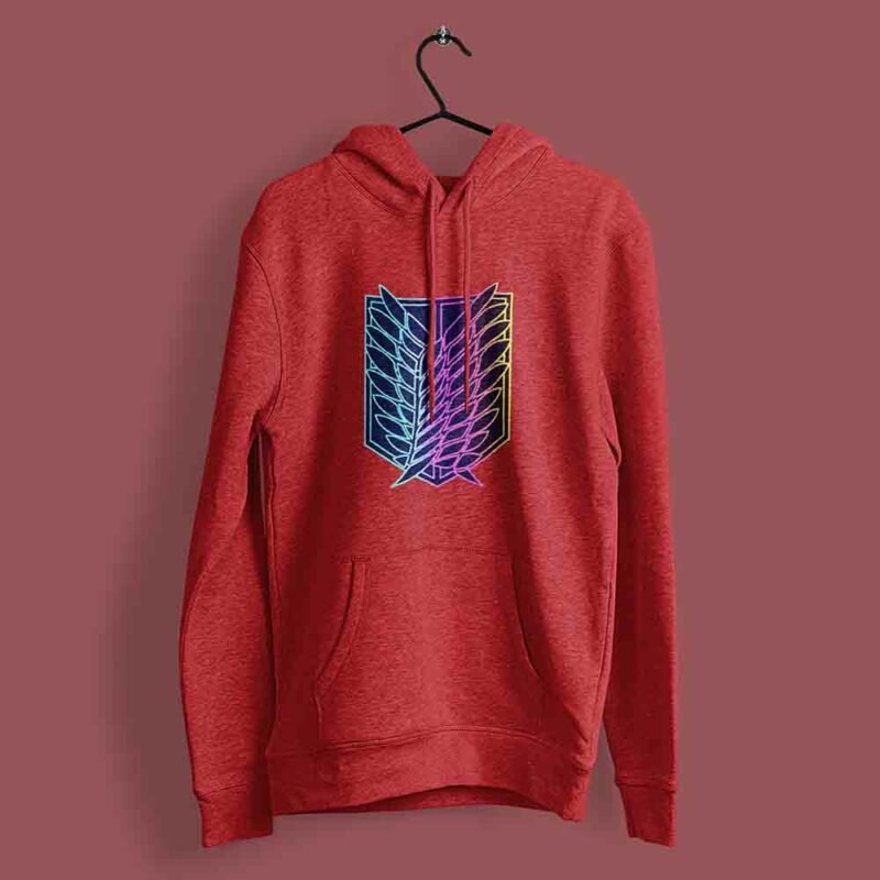 Wings of Freedom Neon Attack on Titan REd hoodie
