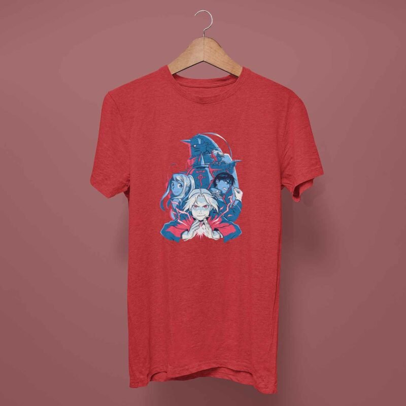 Team Fullmetal Alchemist Anime Red T-Shirt