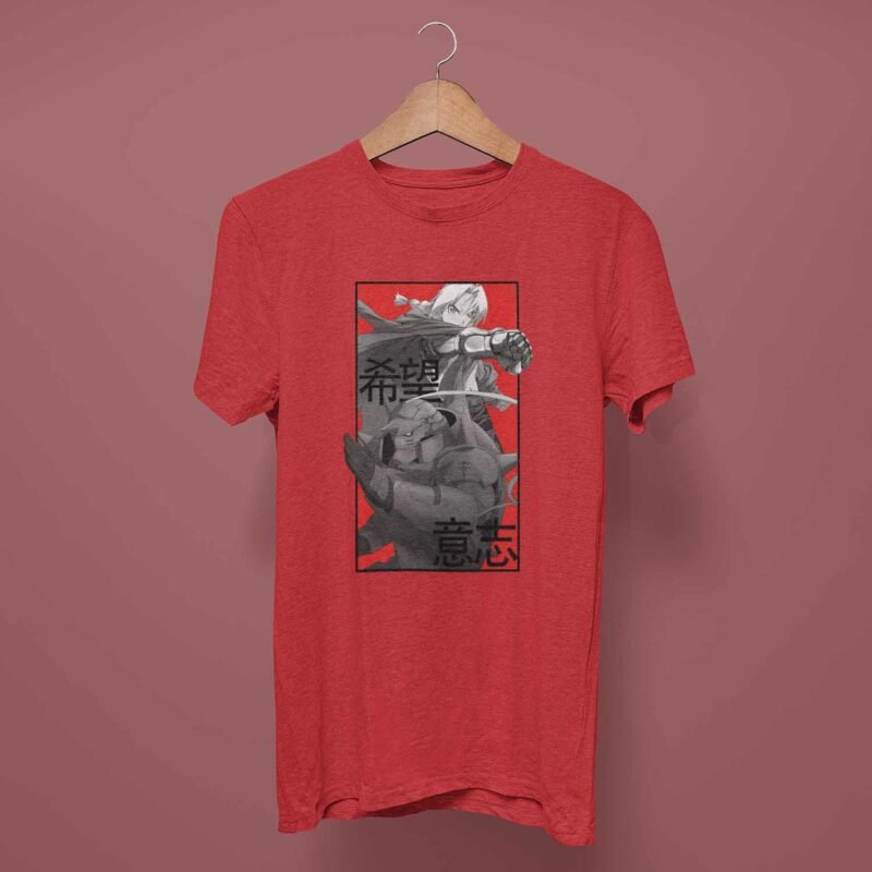 Edward Elric and Alphonse Elric FMA Anime Red T-Shirt