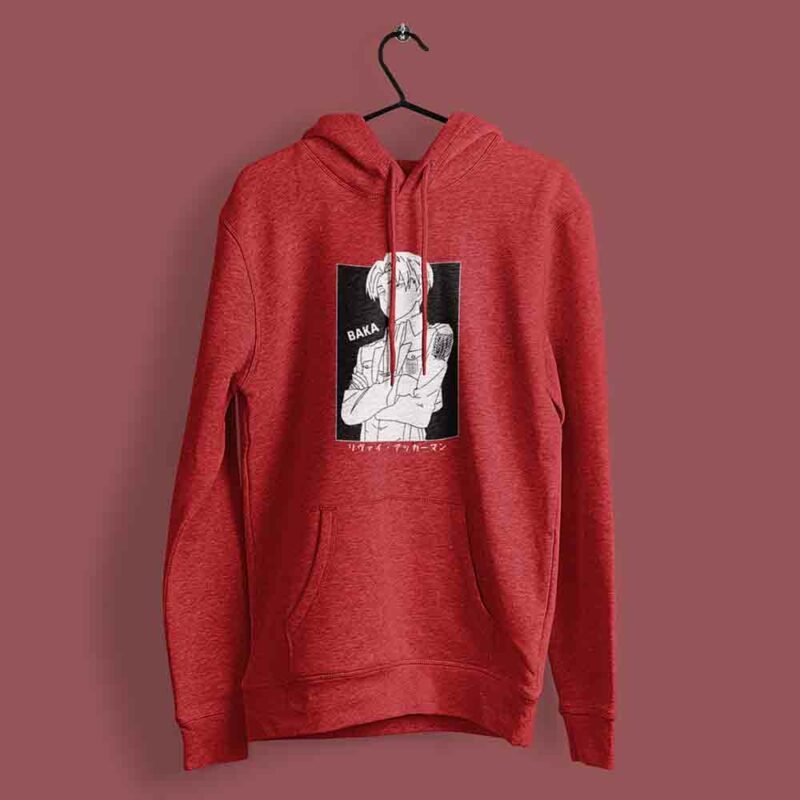 Levi Attack on Titan Red hoodie