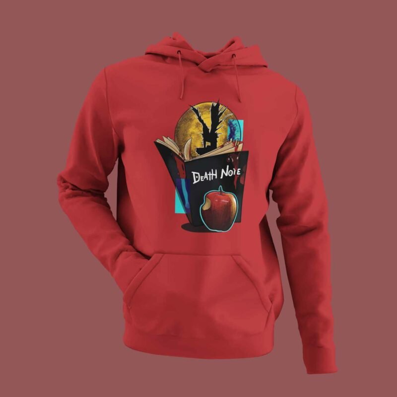 Aesthetic Death Note Anime Red Hoodie
