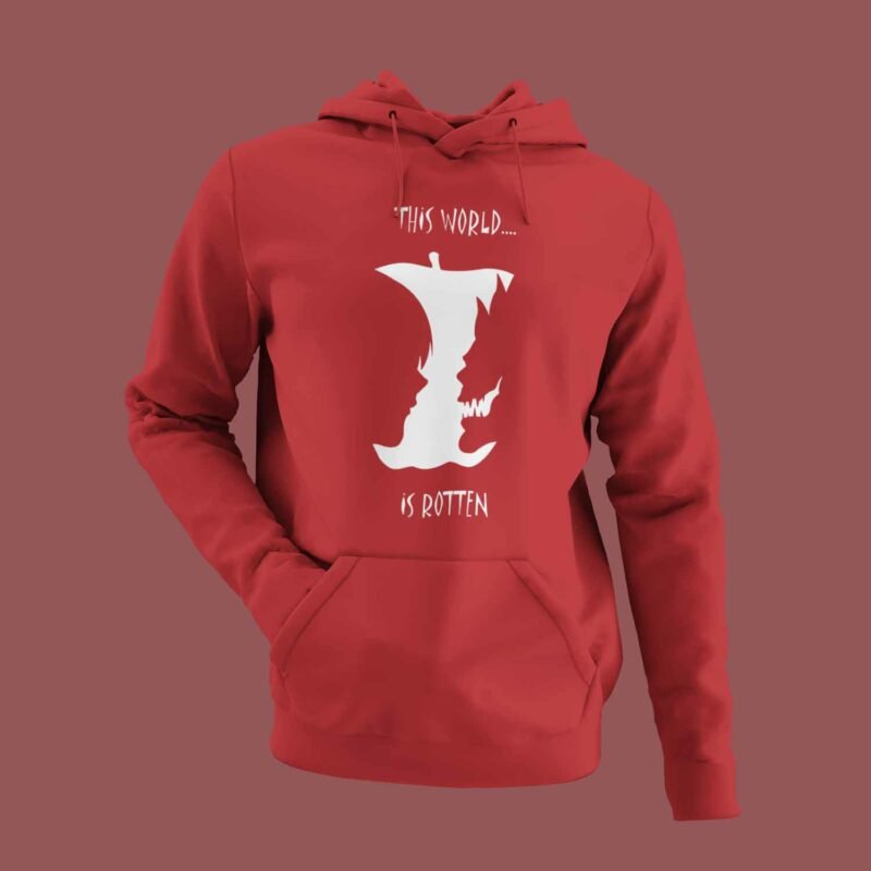 This World Is Rotten Death Note Anime Red Hoodie