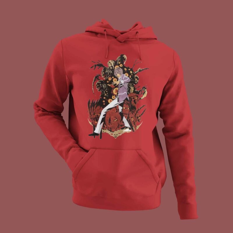 Light Yagami and Ryuk Death Note Anime Red Hoodie