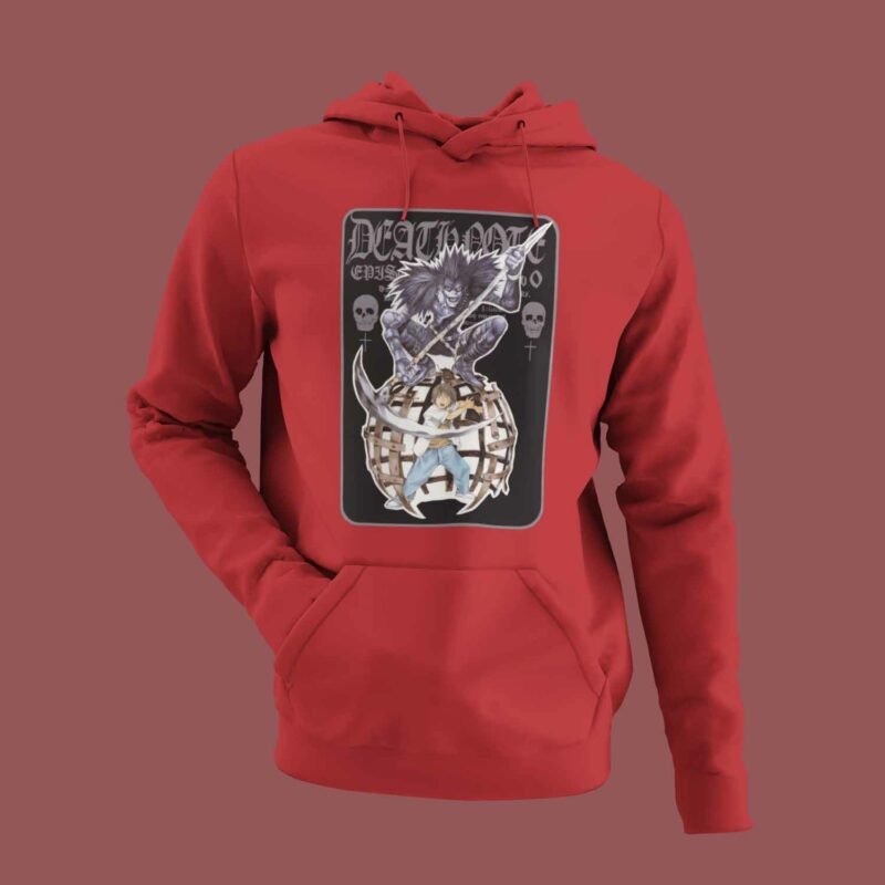 L and Ryuk Death Note Anime Red Hoodie