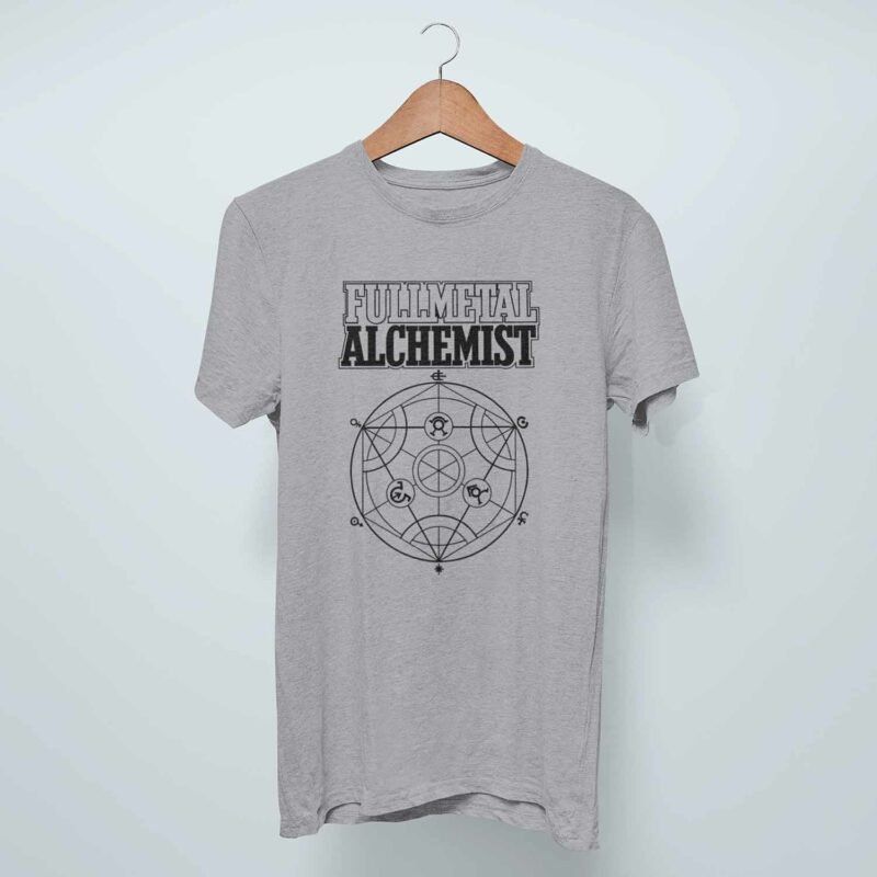 Alchemy Circle Fullmetal Alchemist Anime Sports Grey T-Shirt