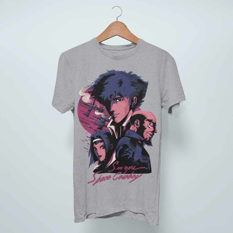 See You Space Cowboy Bebop Anime Sports Grey T-Shirt