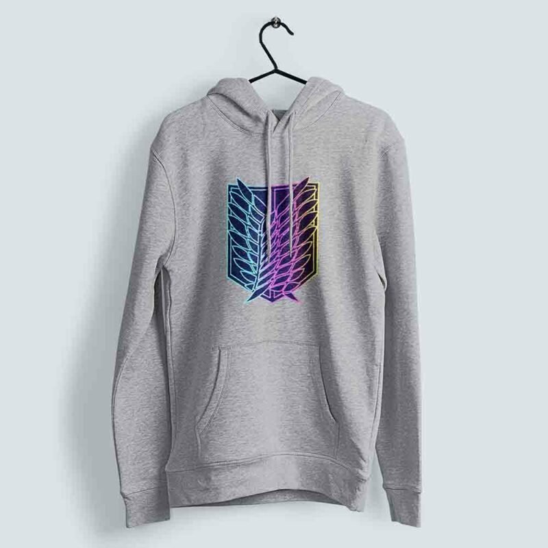 Wings of Freedom Neon Attack on Titan Sports Grey hoodie