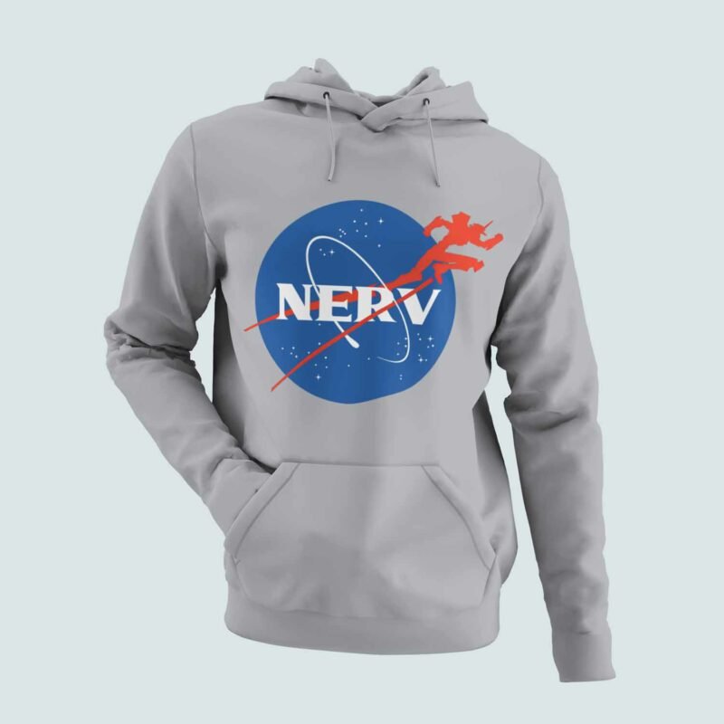 Nerv Neon Genesis Evangelion Sports Grey Anime Hoodie