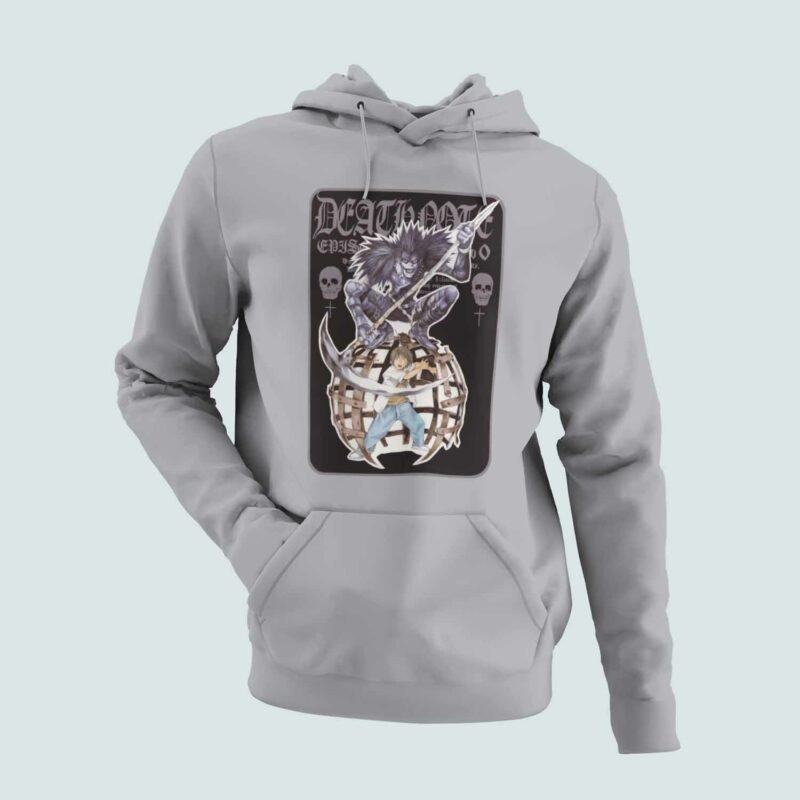 L and Ryuk Death Note Anime sports grey hoodie