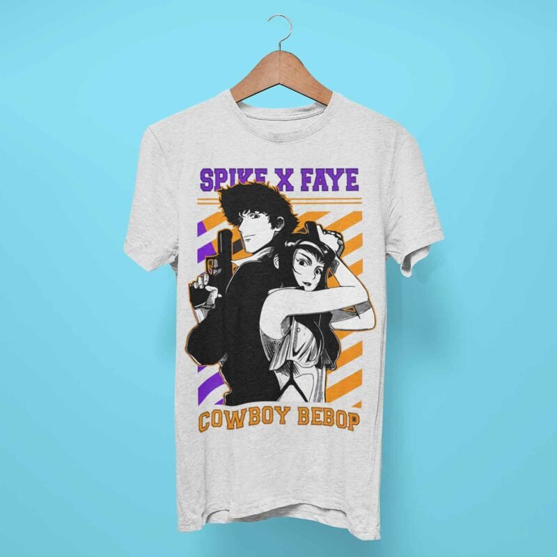 Spike x Faye Cowboy Bebop Anime White T-Shirt