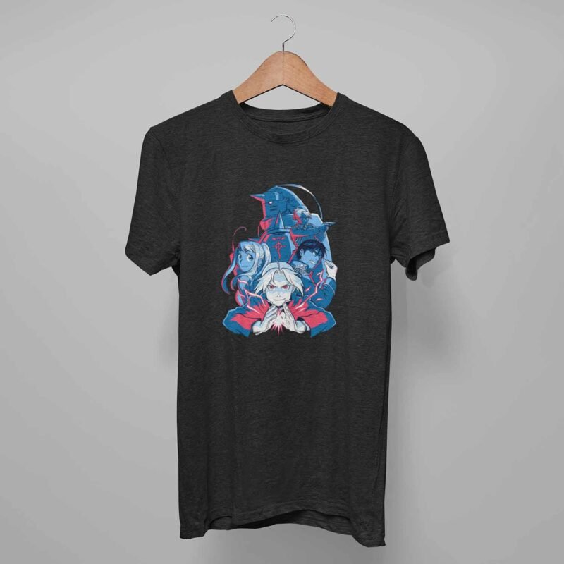 Team Fullmetal Alchemist Anime black T-Shirt