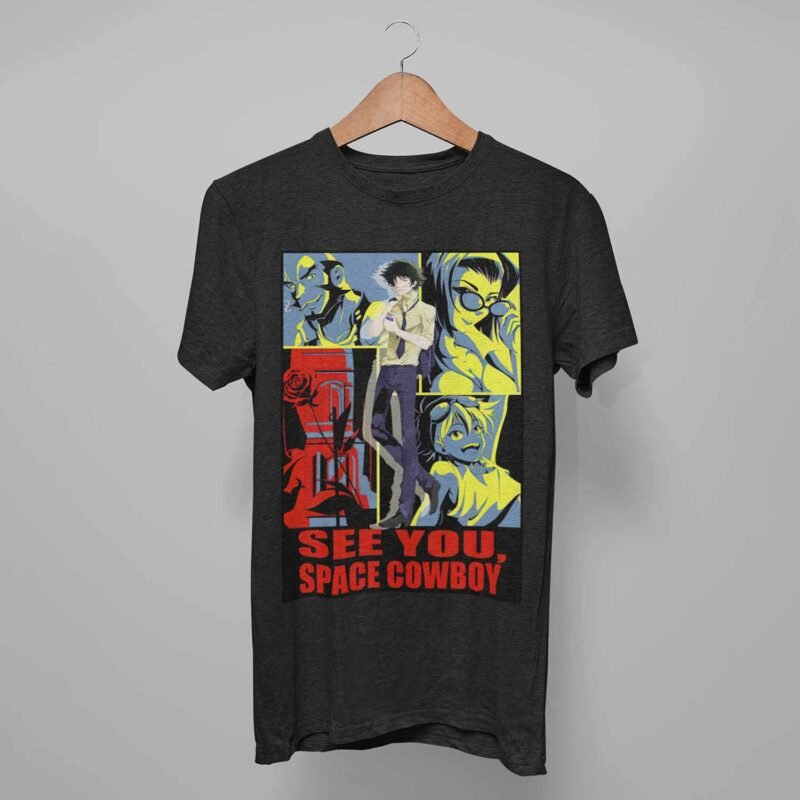 See You Space Cowboy Bebop Anime black T-Shirt