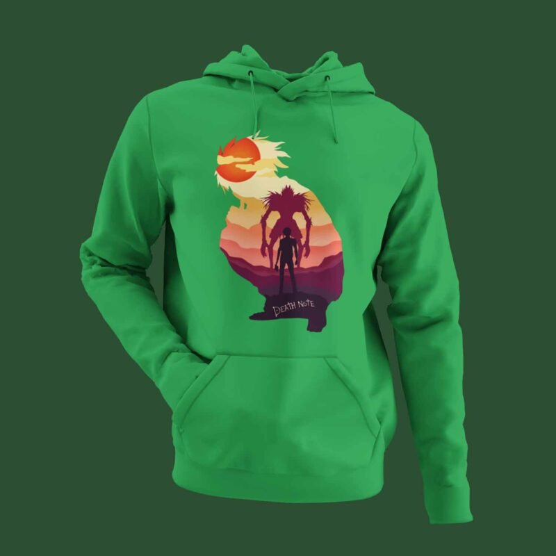 Aesthetic Light Yagami and L Death Note Anime irish green Hoodie