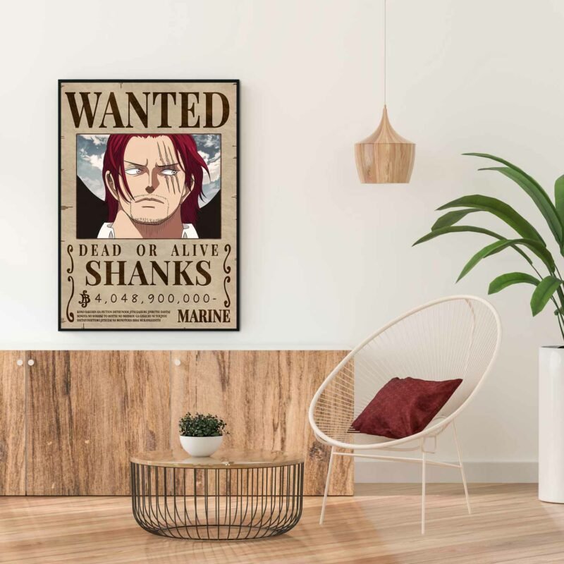 One Piece Shanks Wanted hanging Poster