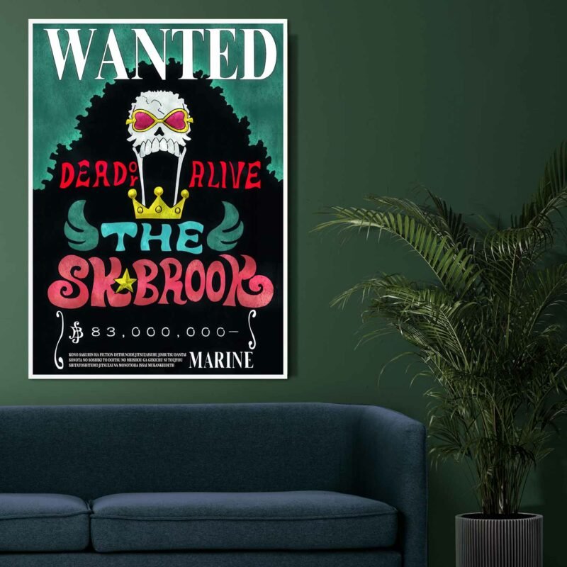 One Piece Brook Wanted hanging Poster