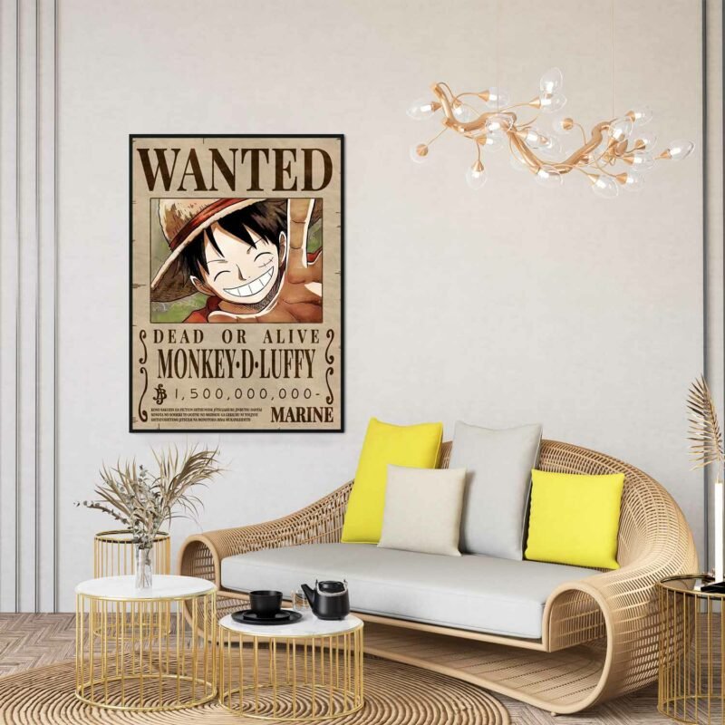 One Piece Monkey D. Luffy Wanted hanging Poster