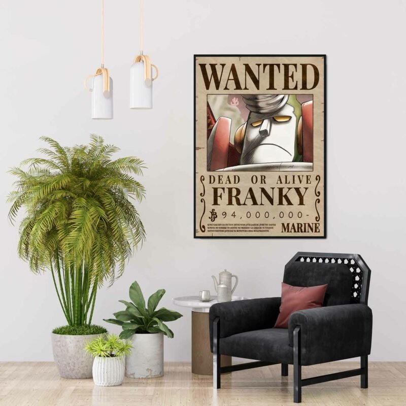 One Piece Franky Wanted hanging Poster
