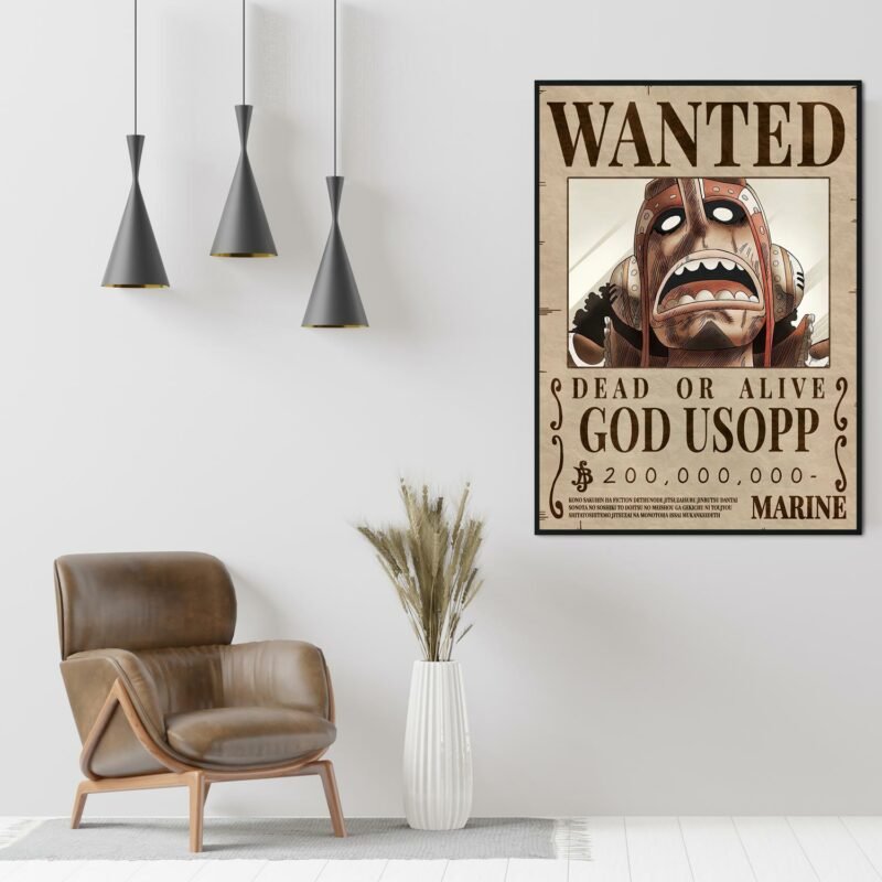 One Piece God Usopp Wanted hanging Poster