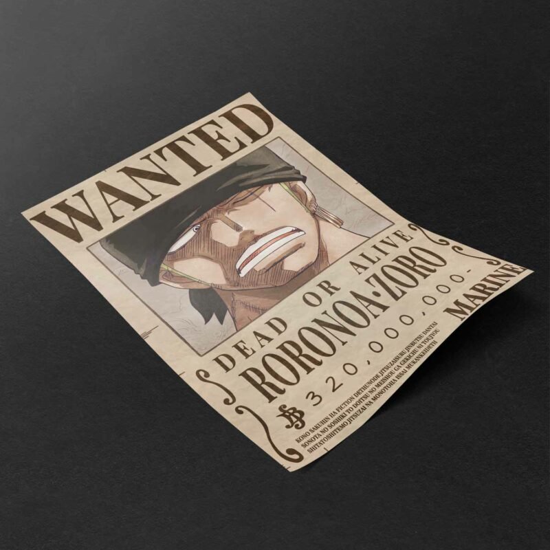 One Piece Roronoa Zoro Wanted anime Poster