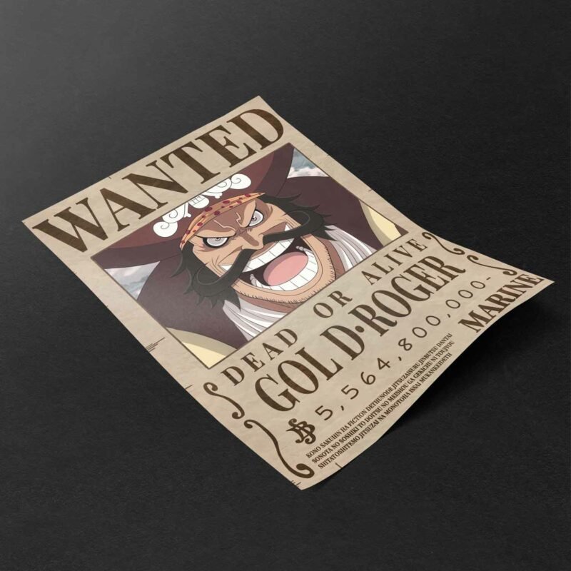 One Piece Gol D. Roger Wanted anime Poster