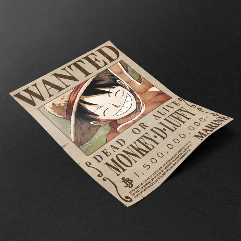 One Piece Monkey D. Luffy Wanted anime Poster