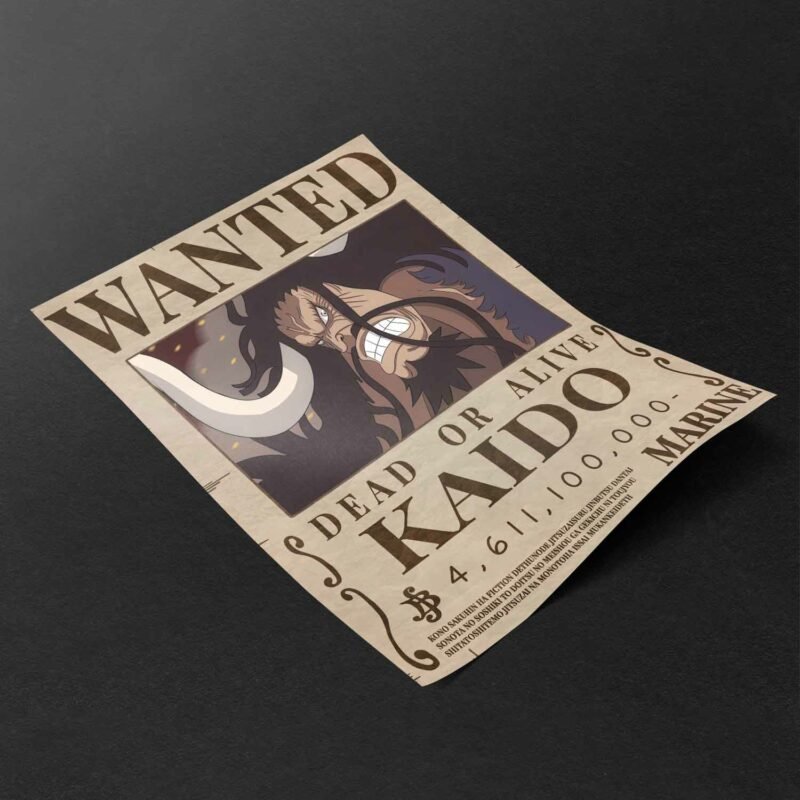 One Piece Kaido Wanted anime Poster