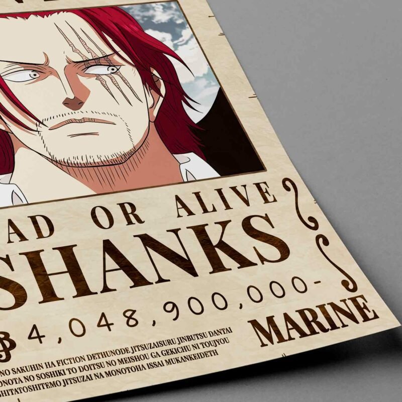 One Piece Shanks Wanted Closeup Poster