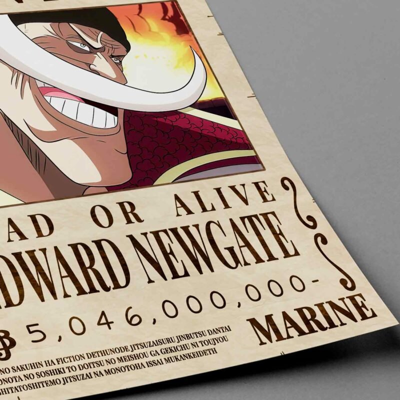 One Piece Edward Newgate Wanted Closeup Poster