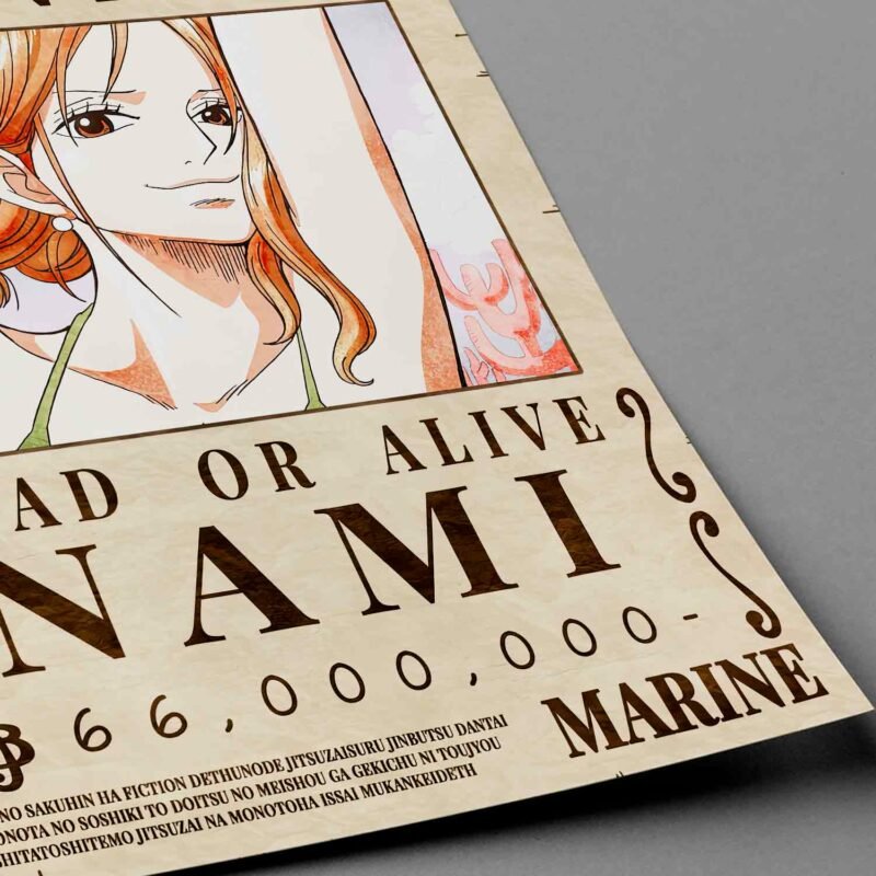 One Piece Nami Wanted Closeup Poster