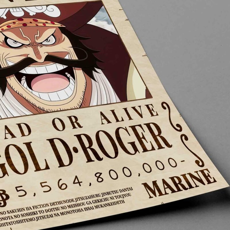 One Piece Gol D. Roger Wanted Closeup Poster