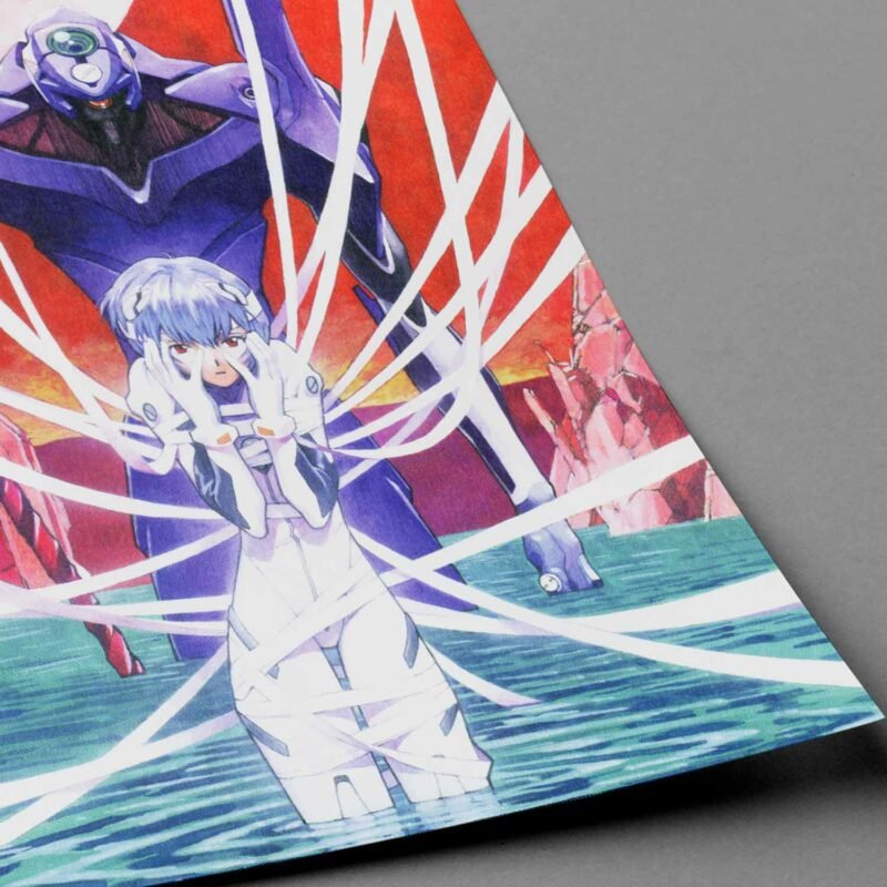Rei Ayanami Neon Genesis Evangelion Anime Closeup Poster