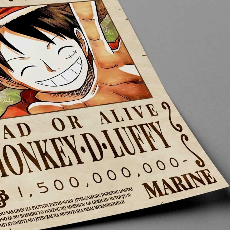 One Piece Monkey D. Luffy Wanted Closeup Poster