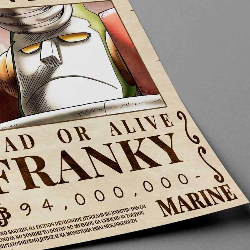 One Piece Franky Wanted Closeup Poster