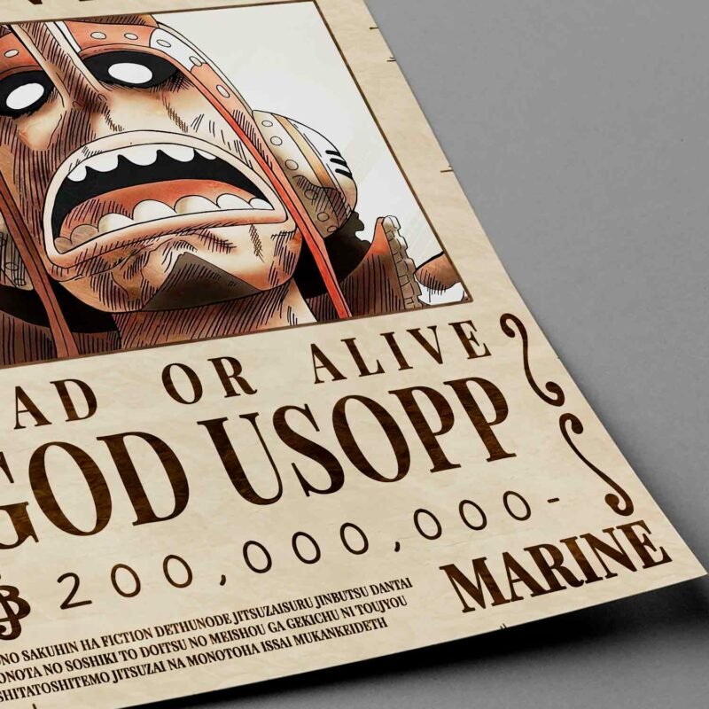 One Piece God Usopp Wanted Closeup Poster