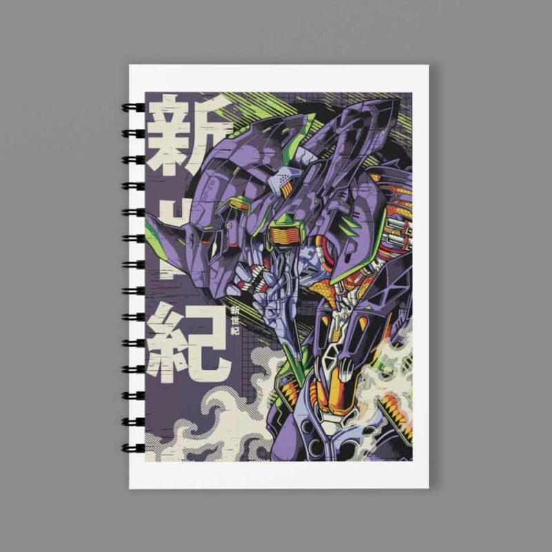 Classic Evangelion Unit 08 Neon Genesis Evangelion Closeup Spiral Notebook