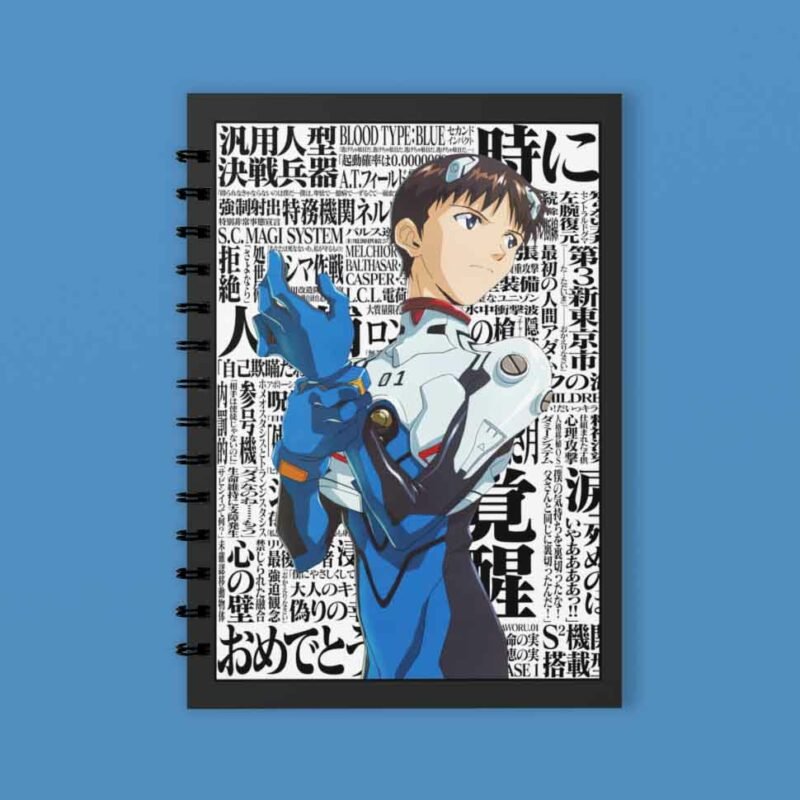 Shinji Ikari Neon Genesis Evangelion Closeup Spiral Notebook