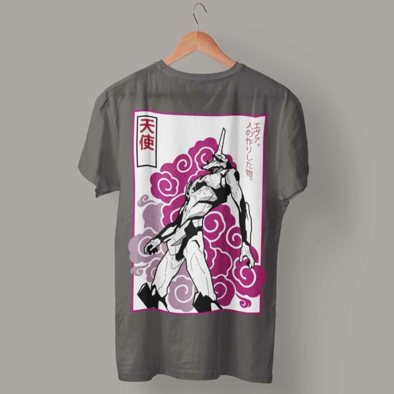Angel Neon Genesis Evangelion Anime Charcaol T-Shirt