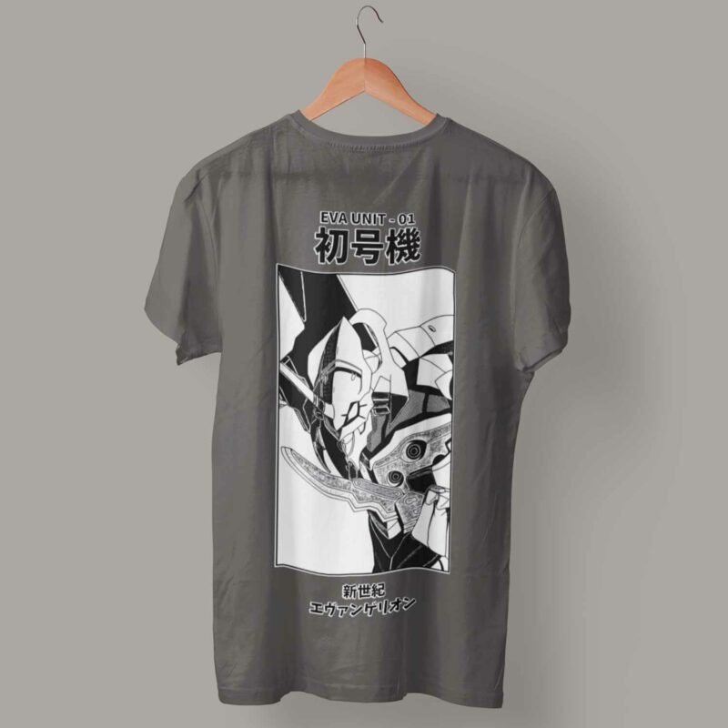 Evangelion Unit 01 Neon Genesis Evangelion Anime Charcaol T-Shirt