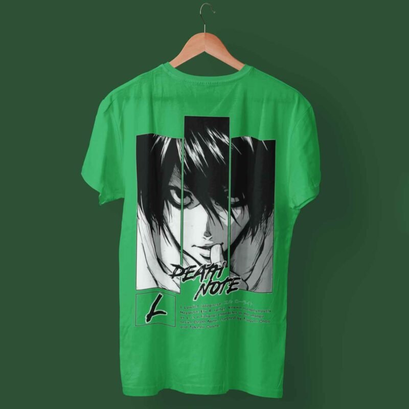 L Death Note Anime Irish green T-Shirt