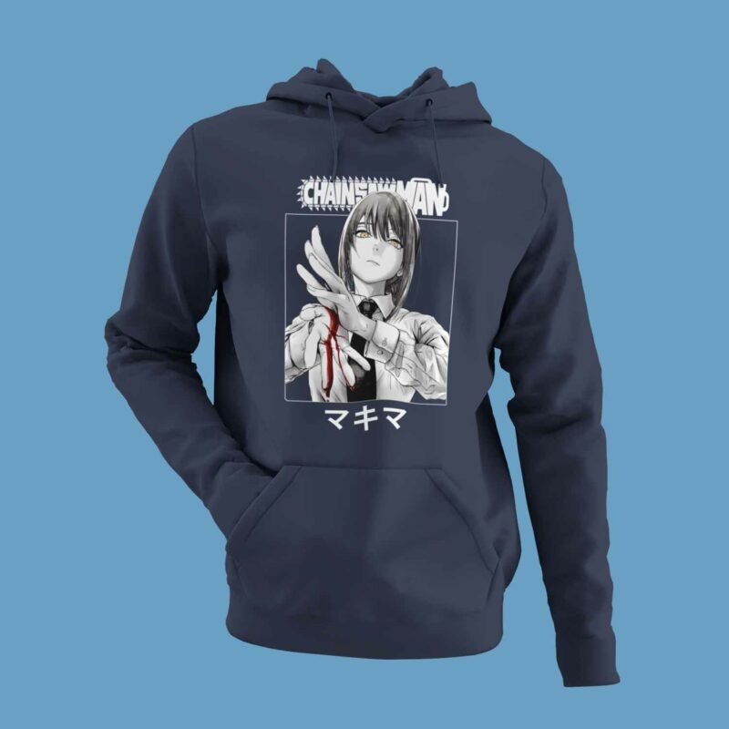 Makima kill Power Chainsaw Man Anime Navy Hoodie