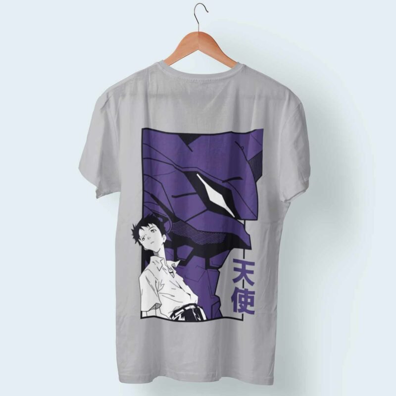 Angel Evangelion Neon Genesis Evangelion Anime Sports Grey T-Shirt