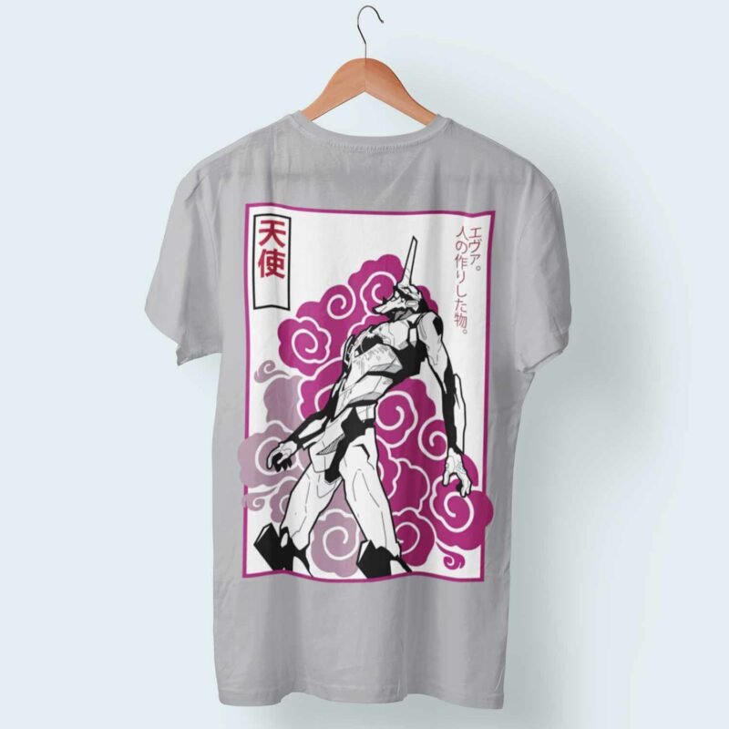 Angel Neon Genesis Evangelion Anime Sports Grey T-Shirt