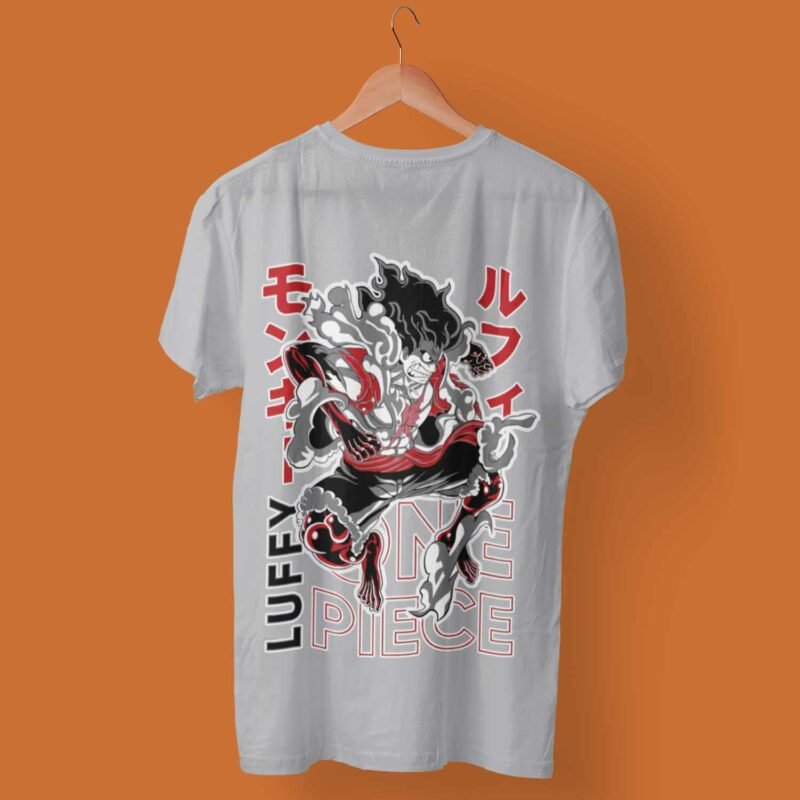 Monkey D. Luffy One Piece Anime Sports Grey Shirt