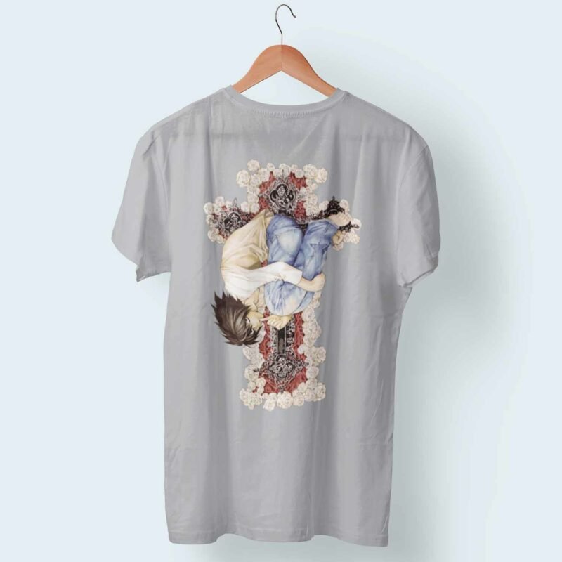 L Death Note Anime Sports Grey T-Shirt