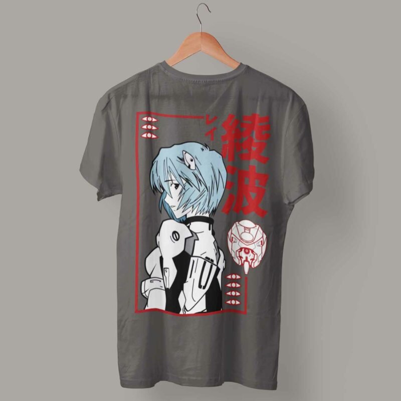Rei Ayanami Neon Genesis Evangelion Anime charcaol T-Shirt