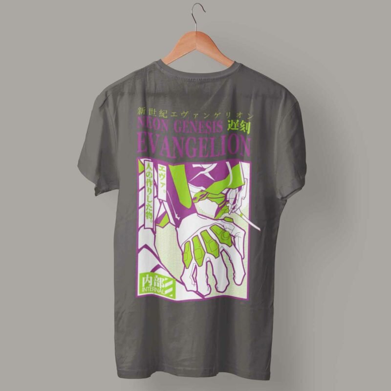 Unit 01 Neon Genesis Evangelion Anime charcaol T-Shirt