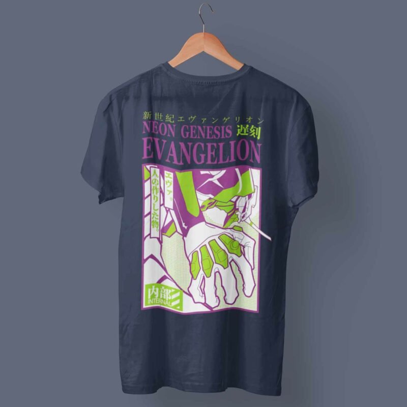 Unit 01 Neon Genesis Evangelion Anime navy T-Shirt
