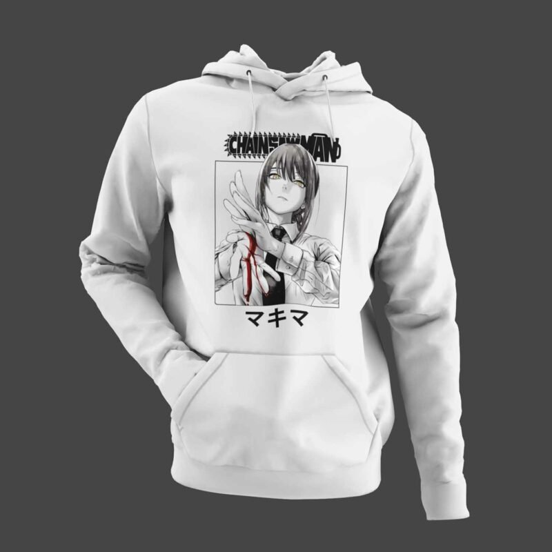 Makima kill Power Chainsaw Man Anime white Hoodie