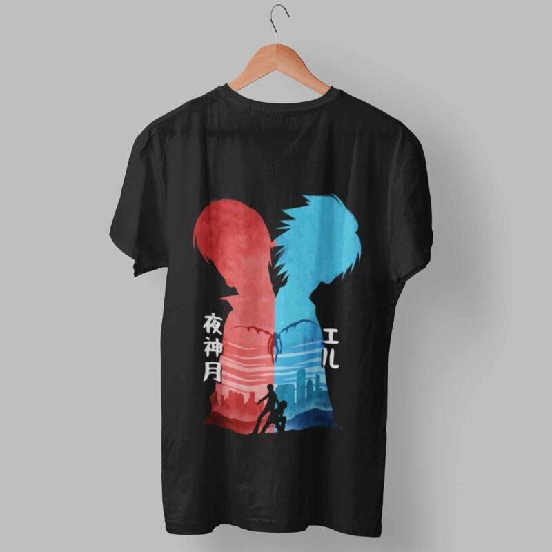 Light Yagami and L Death Note Black T-Shirt