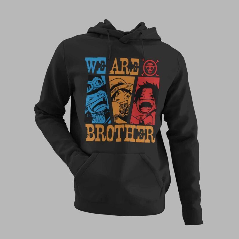 We are Brothers One Piece Black Hoodie